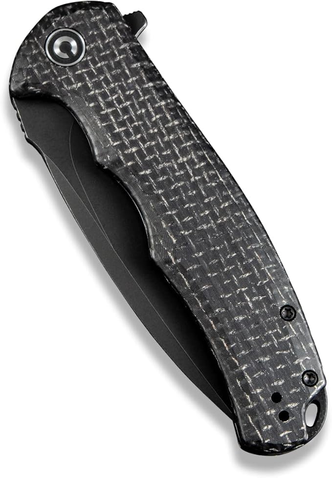 CIVIVI Folding Pocket Knife- Praxis Flipper Liner Lock Knife, 3.75" Black Stonewashed Blade with