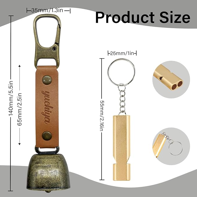 Bear Bell with Magnetic Silencer|Bear Bells for Hiking & Camping|Bear Deterrent Device with
