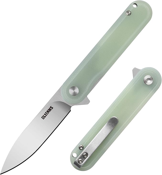 G040 Pocket Knife, 2.75'' D2 Steel Blade G10 handle, Small EDC Knife with Pocket Clip for Men