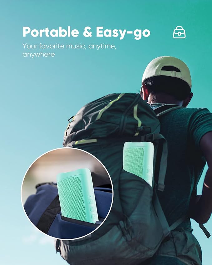 Bluetooth Speaker with HD Sound, Portable Wireless, IPX5 Waterproof, Up to 20H Playtime, TWS