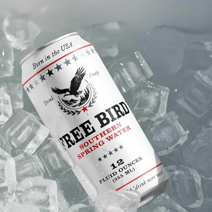 Free Bird Southern Still Spring Water - 12 Pack, 12oz Cans, Zero Calories, Crisp & Clean Pure
