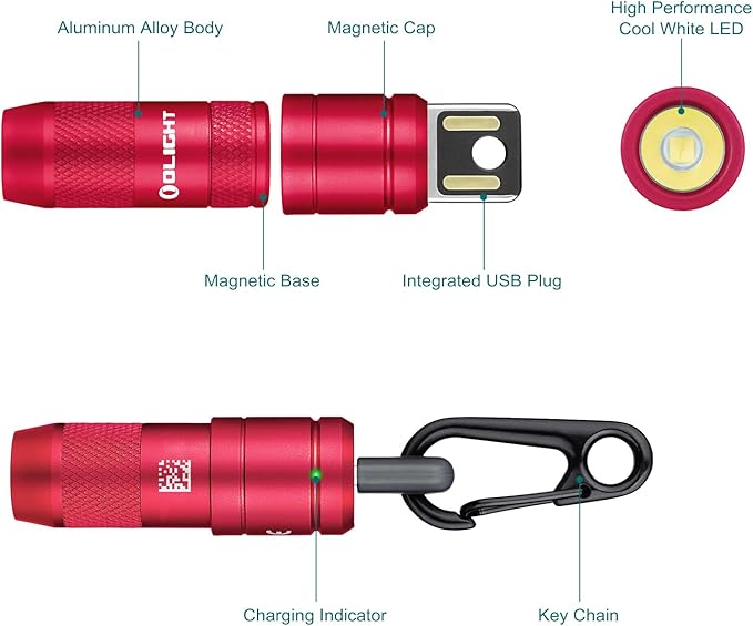 OLIGHT IMINI 2 EDC Rechargeable Keychain Flashlight, 50 Lumens Compact and Portable Mini LED