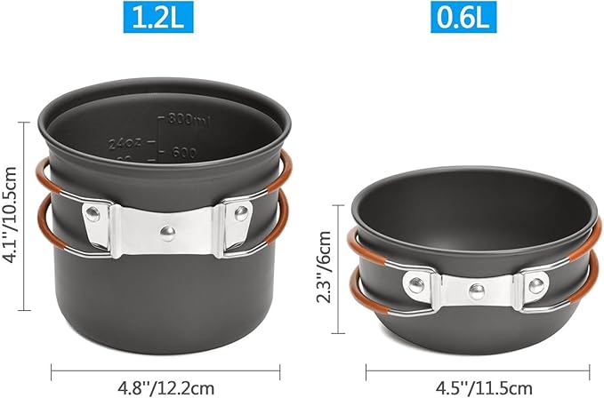 Lixada Camping Cookware Set Portable Camping Mess Kit Cooking Set Camping Cooking Set Outdoor with