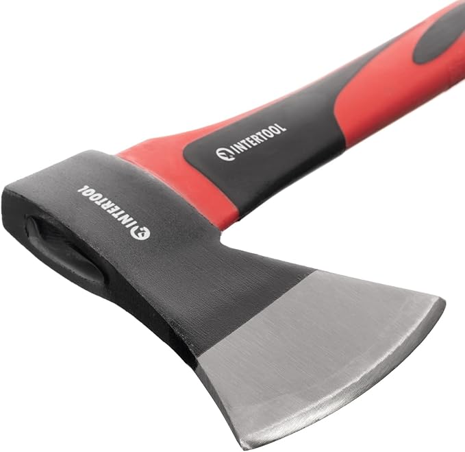 INTERTOOL Hatchet for Chopping Wood and kindling - Small Hand Axe for Camping Firewood - 15”