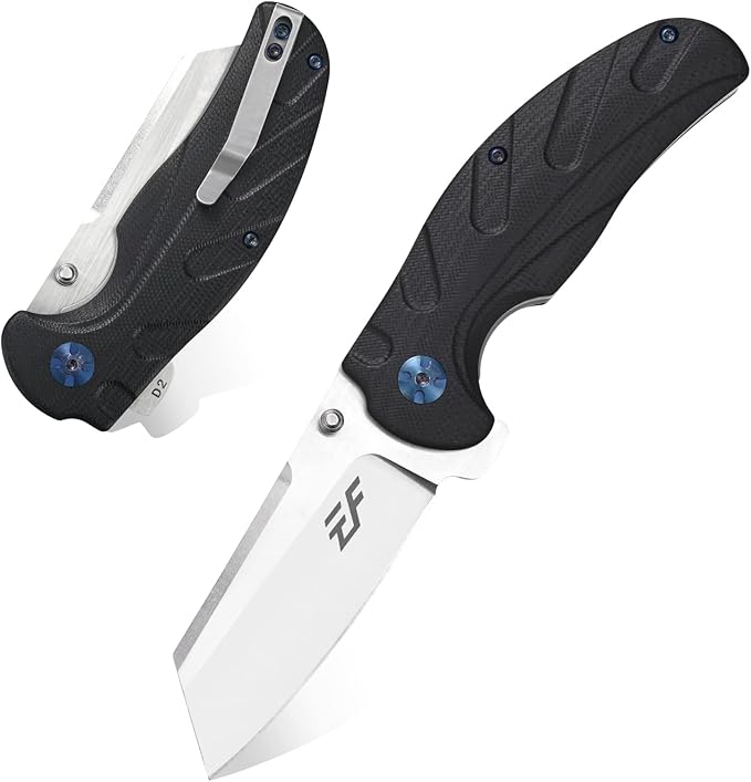 Eafengrow EF932 Pocket Knife G10 Handle D2 Steel Blade Knife with Ball Bearing Safe Open Flipper