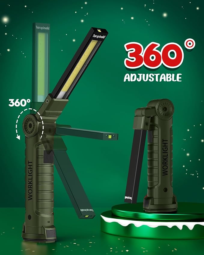 Coquimbo Tool Gifts for Men, Rechargeable LED Work Lights Grill Light with Magnetic Base 5 Modes