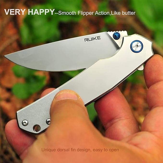 Ruike Tactical Folding Pocket Knife for men,14C28N Stainless Steel Blade,Frame Lock,EDC Small