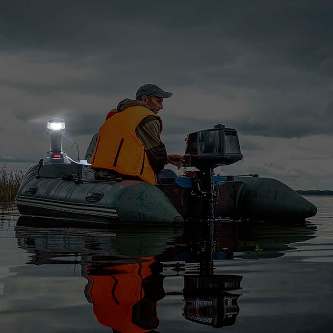 Kayak Battery Portable Navigation LED Lights Multi- Adaptors 3AA Battery Inflatable Boat Surface