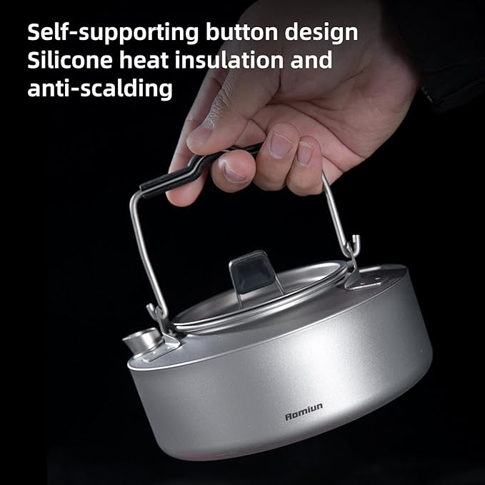 Camping Kettle Titanium Camp Tea Coffee Pot Portable Lightweight Tea Kettle Teapot Fast Heating