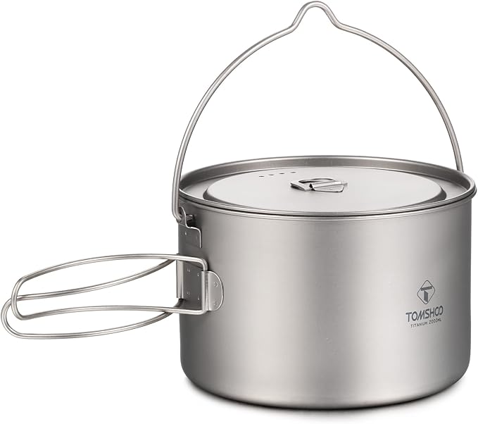 Camping Pot, Titanium Pot 750ml/900ml/1100ml/1600ml/2000ml/2800ml Ultralight ing Pot with Lid and