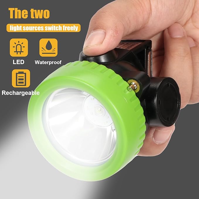 Rechargeable Mining Headlamp with 7 LEDs, Explosion-Proof Cap Light for Coon Hunting, Hard Hat