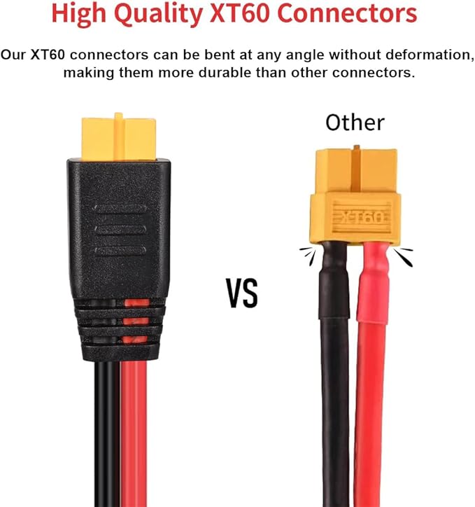 12AWG Solar to XT60 Charging Cable Solar Panel Extentson Cable for Portable Station River 600 Solar
