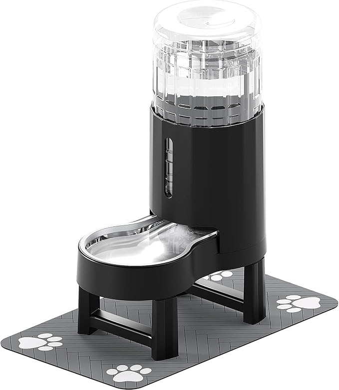 CZPET Elevated Dog Water Bowl Dispenser with Mat for Large Dogs,Tall Raised Pet Waterer