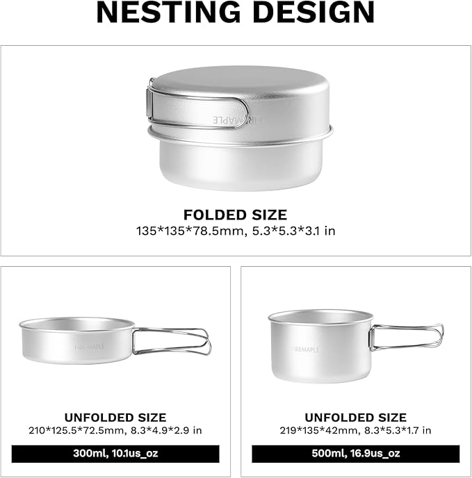 Fire-Maple Frost MINI Ultralight Camping Cookware Set – Compact Aluminum Pot and Frypan for