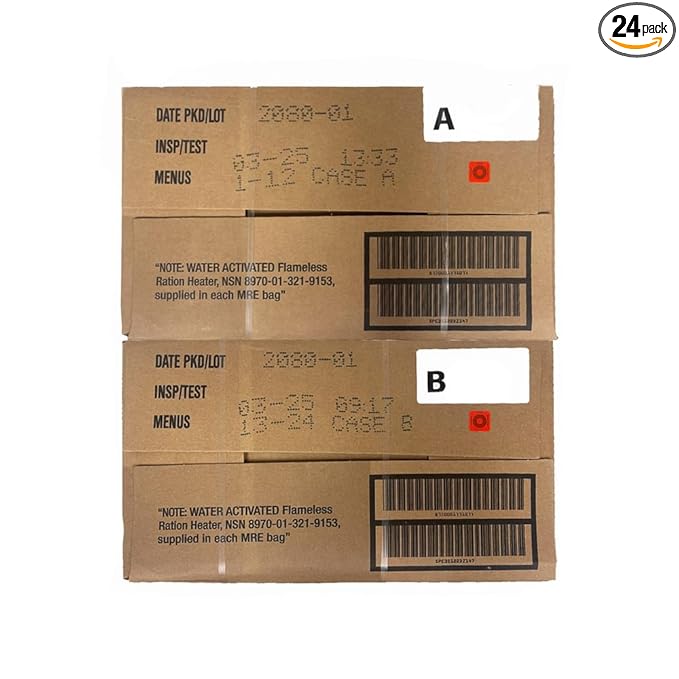 A and B bundle cases 2025, 2026 inspection. Meals Ready to Eat Genuine Military US surplus