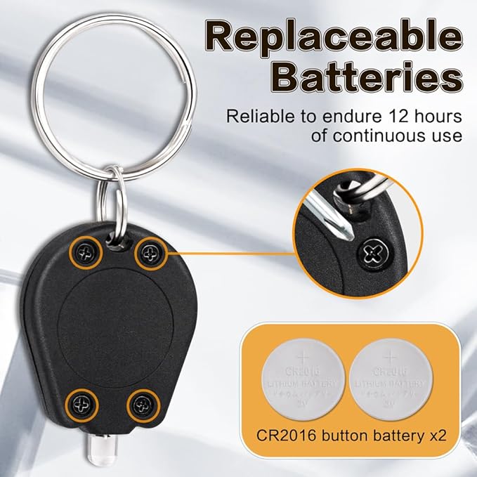 12 Pack Ultra Bright Mini LED Keychain Flashlight, Small Key Ring Flashlight, Portable LED Keychain
