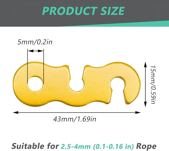 30Pcs Guyline Tensioner Aluminum Alloy Guy Line Cord Adjusters Tent Rope Tensioners Paracord