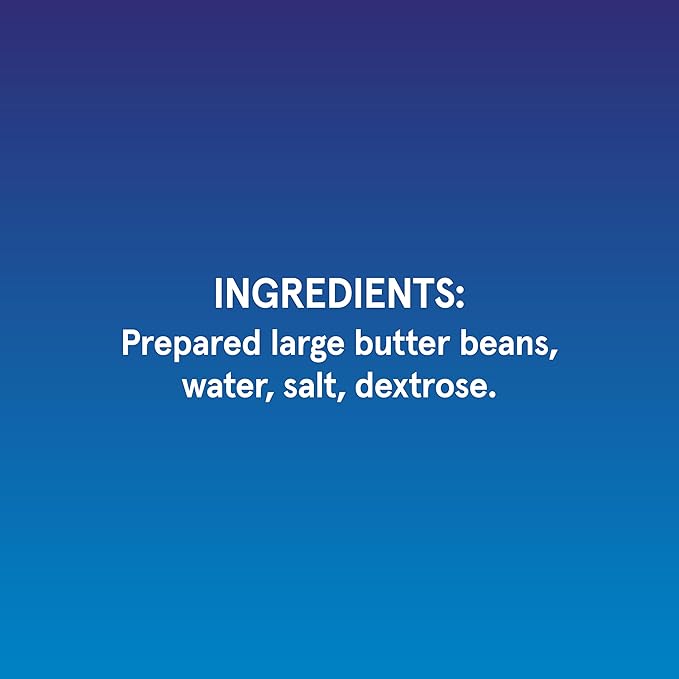 BUSH'S BEST 16 oz Canned Large Butter Beans, Source of Plant Based Protein and Fiber, Low Fat