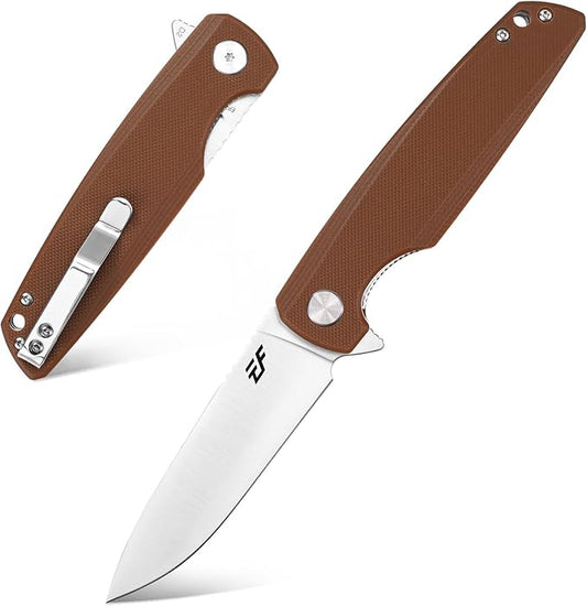 Eafengrow EF230 Folding Knife D2 Steel Blade G10 Handle Scales EDC Tool Knives for Outdoor Camping