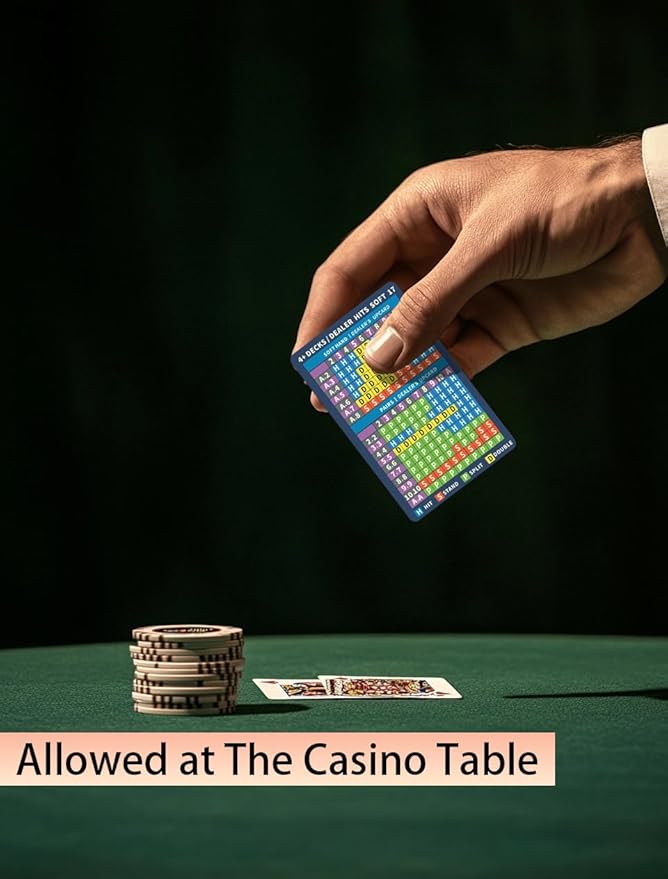 Metal Blackjack Strategy Card Stainless Steel Blackjack Basic Strategy Card/Book Allowed at The