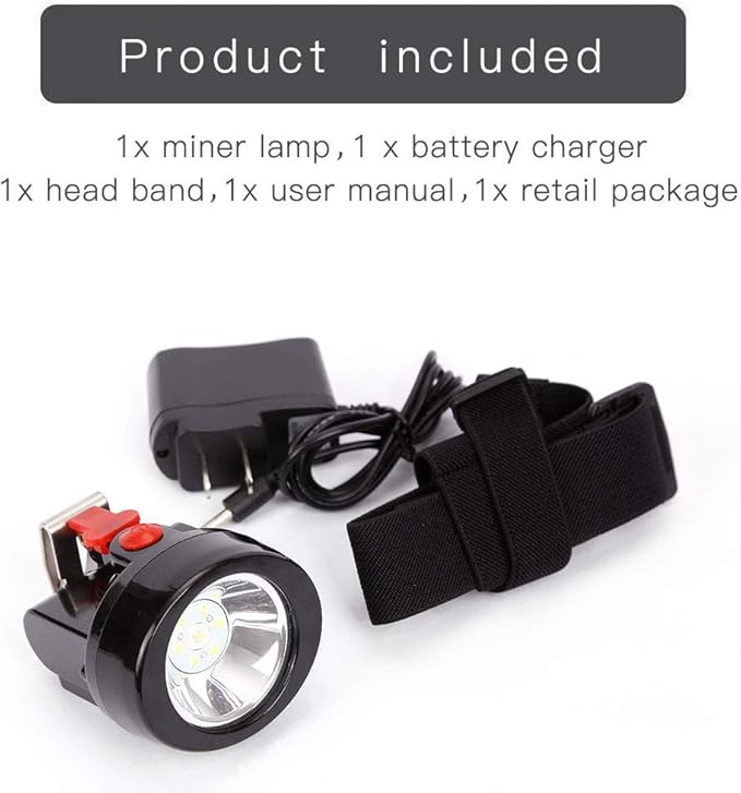 Rechargeable LED Mining Headlamp, Waterproof Explosion-Proof Miner Cap Light, High Power Helmet