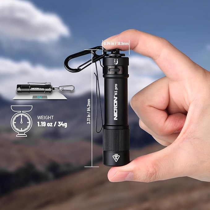 NICRON N1pro EDC Flashlight, 1000 Lumens Rechargeable Flashlights, 6 Modes AA Pocket Flashlight