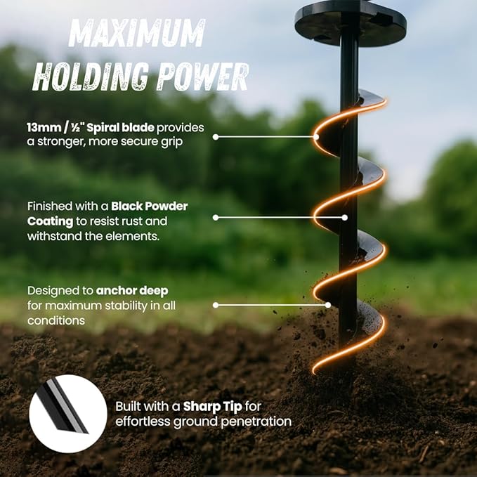 Ground Anchors Low Profile, 4 Pack Heavy Duty, Ground Anchors Screw in, Swing Set Anchors