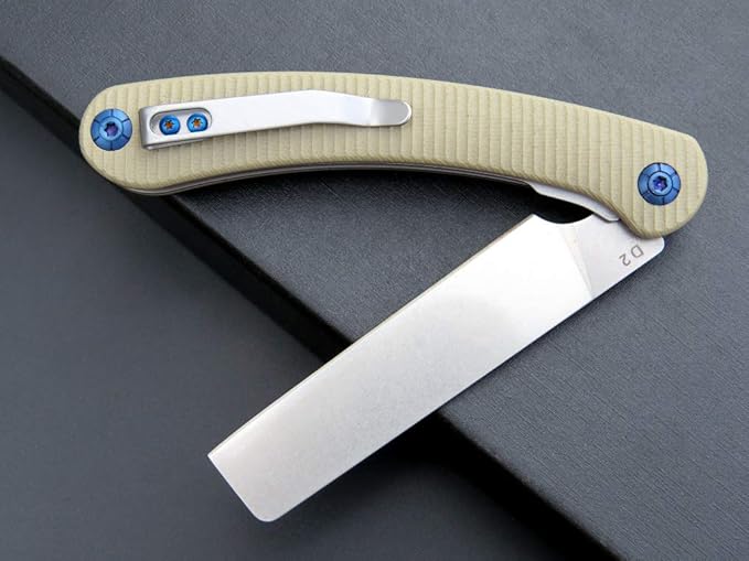 Eafengrow EF939 Folding Pocket Knife with D2 Steel Blade G10 Handle; EDC Pocket Folding Knife for