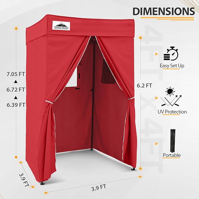 EAGLE PEAK Flex Compact 4x4 Pop-up Canopy Changing Room, Portable Privacy Dressing Room for Indoor