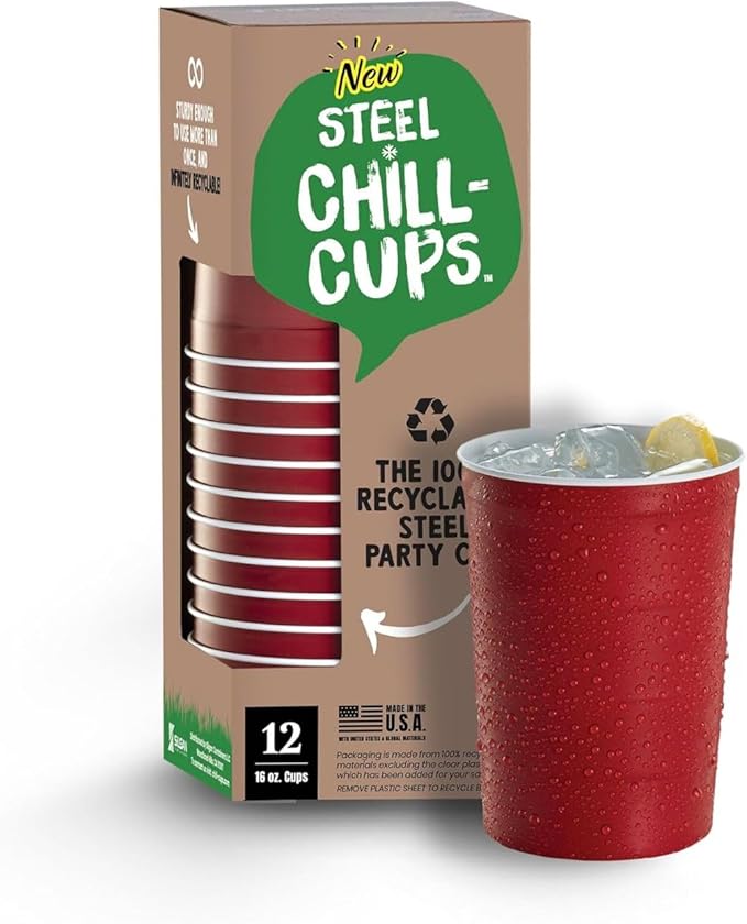 16 oz. Party Cups, Perfect for Cold Drinks, Sturdy & Durable, Disposable and 100% Recyclable, Made