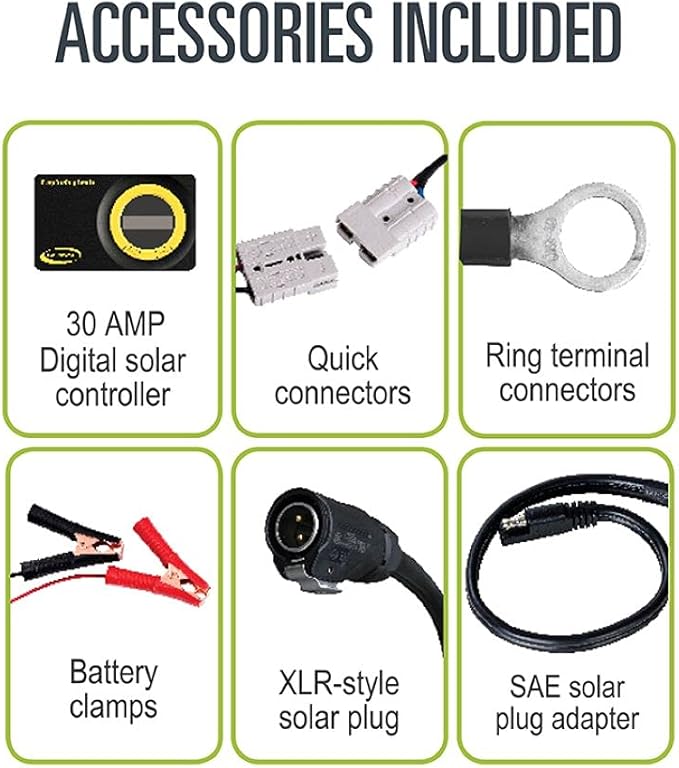 GoPower DuraLite 100-Watt Solar Panel with 30-Amp PWM Charge Controller, Foldable, High-Efficiency