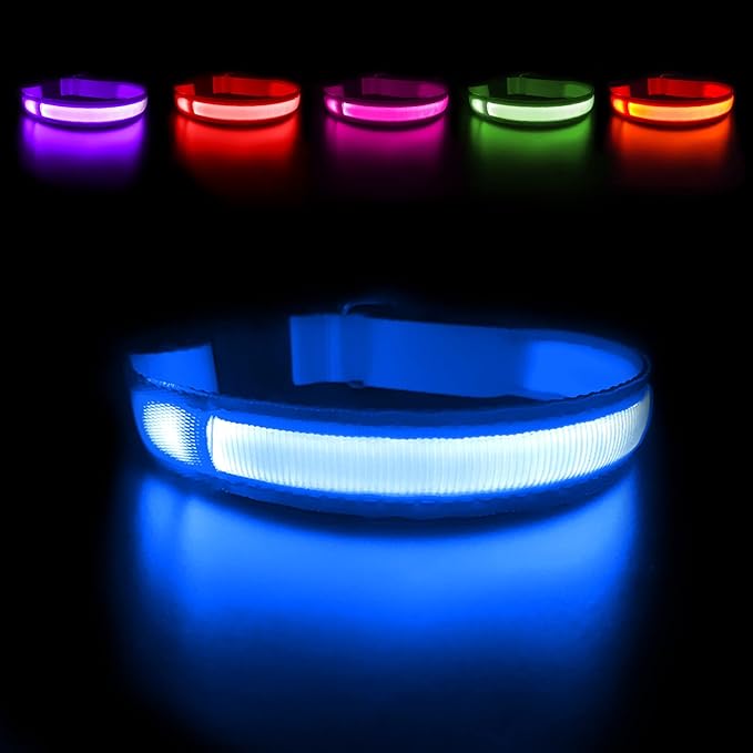 MASBRILL Light Up DogCollars-Rechargeable LED Dog Collar-Waterproof Night Walking Glowing Dog