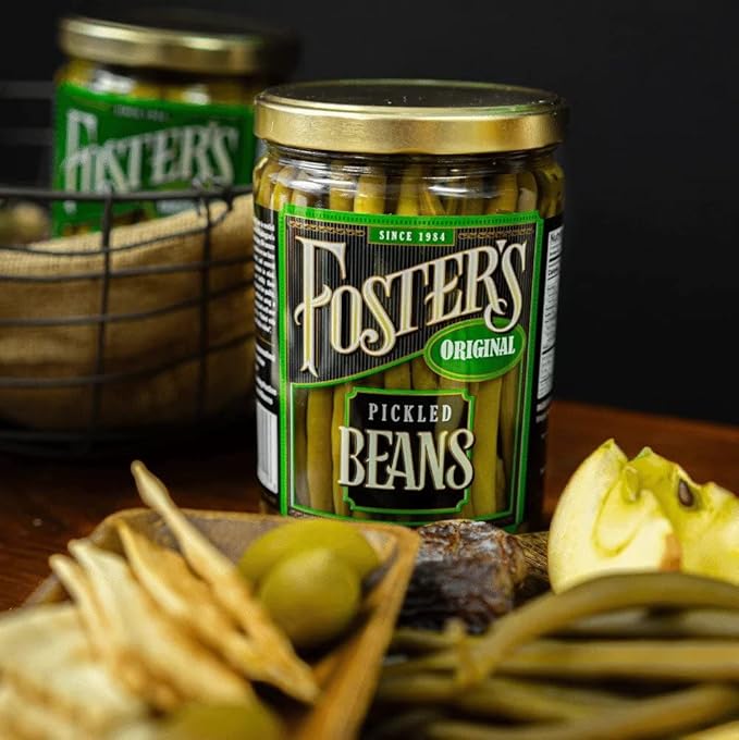 Foster's Pickled Green Beans in a Jar, Original, 32oz, 2 Pack, Traditional Pickled Vegetables