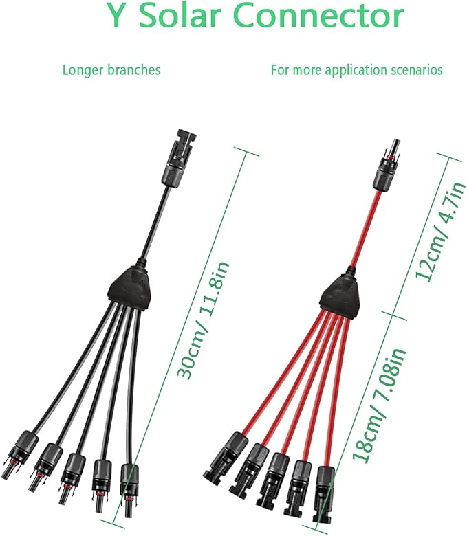 Y Solar Connector 1 to 5 Solar Y Branch Parallel Cable,Solar 1-5 Male Female Connector