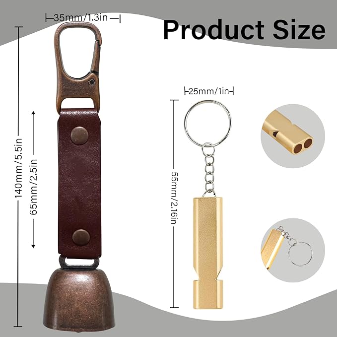 Bear Bell with Magnetic Silencer|Bear Bells for Hiking & Camping|Bear Deterrent Device with