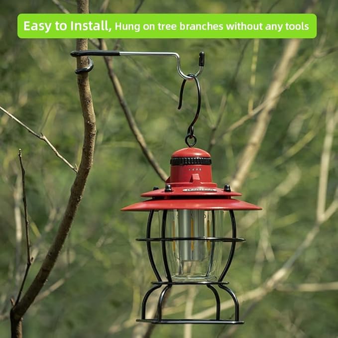 Outdoor Light Hook for Camping Tent lamp Hanger, Bird feeders, Garden Lights ; Sturdy and Non Slip