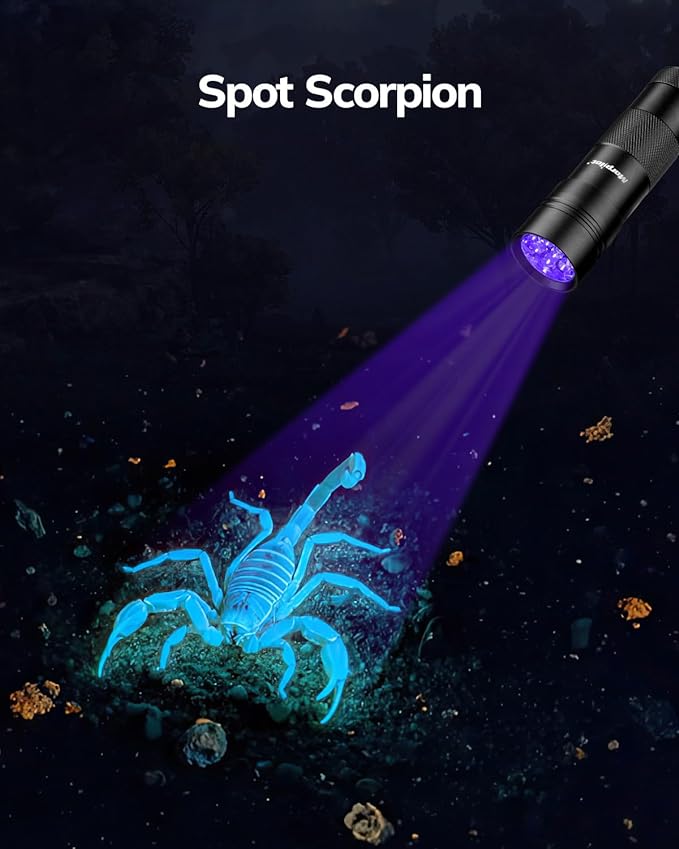 Morpilot Blacklight Flashlights uv Flashlight,12 LED 395nm Ultraviolet Blacklight 2 PCS Black Light