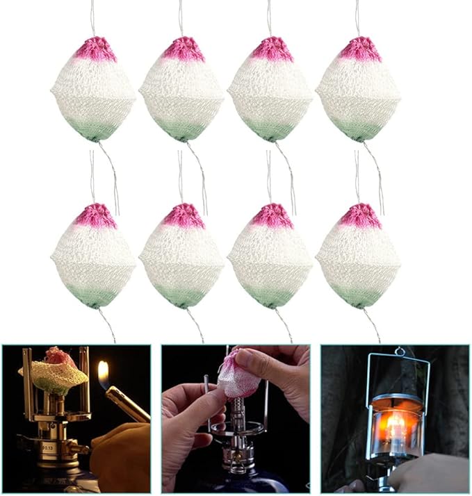 Sewroro Outdoor Lantern 12pcs Propane Lantern Mantles Gas Lamp Mantles Camping Hiking Kerosene Lamp
