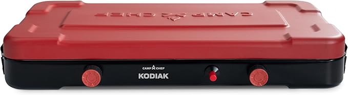 Camp Chef Mountain Series Kodiak - High Outpt Two-Burner Camp Stove - Lid Doubles as Windscreen