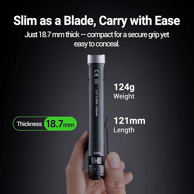 NEXTORCH TA70 EDC Tactical Flashlight,Flat Flashlight Rechargeable,3500 Lumens Tactical/Duty