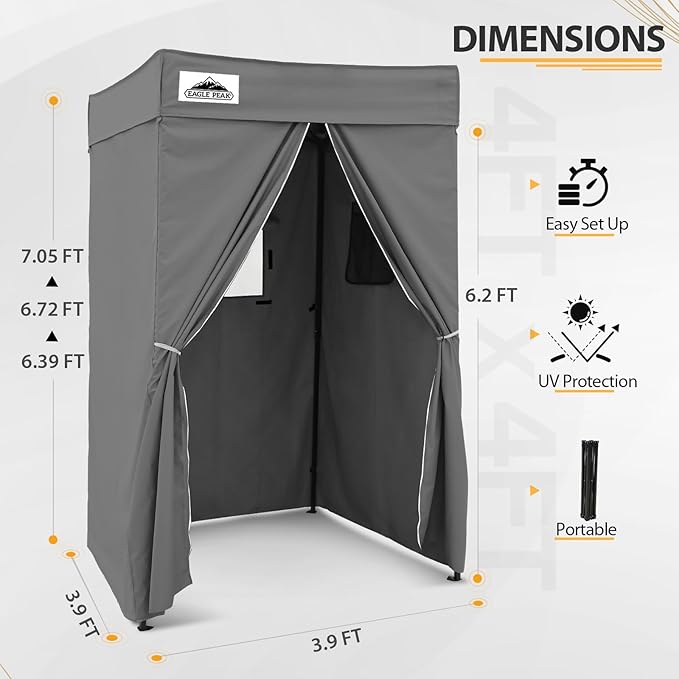 EAGLE PEAK Flex Compact 4x4 Pop-up Canopy Changing Room, Portable Privacy Dressing Room for Indoor