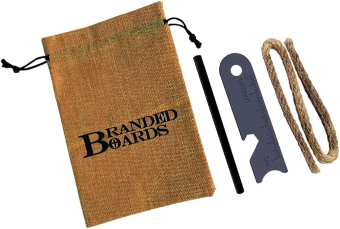 Portable Bushcraft Stainless BBQ Cooking Grill Grate, Bamboo Cutting Board, Burlap Bag, Mini Knife