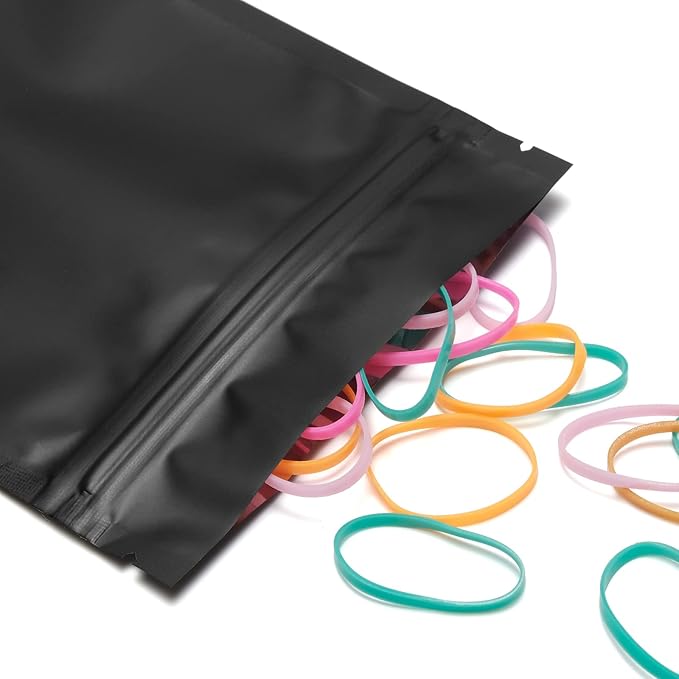 100 Pack Smell Proof Mylar Bags for Food Storage - 4 x 6 Inch Resealable Packaging Pouch Bags for