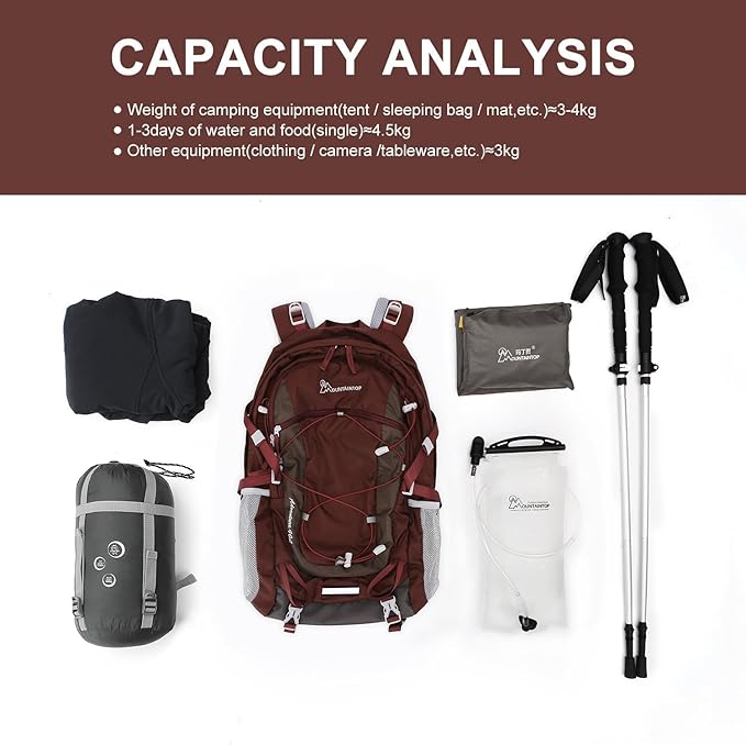 MOUNTAINTOP 25L/40L Hiking Backpack,Lightweight Travel Backpack for Men Women Outdoor Backpacking
