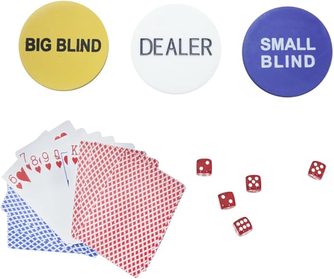 THUNDERBAY 500 Clay Composite Poker Chips Set with Aluminum Case, Two Decks of Playing Cards