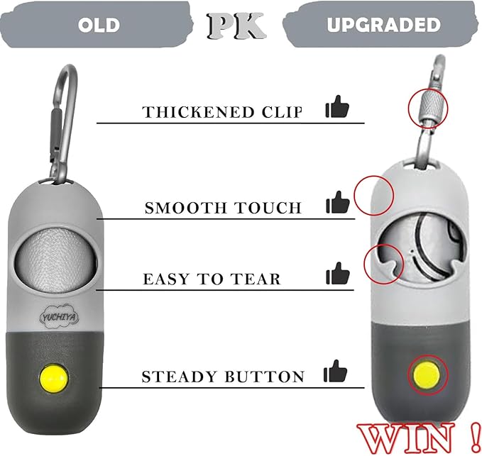 Dog Poop Bags Holder with LED Flashlight|Pet Waste Bags Dispenser for Leash|Doggie Potty Bags