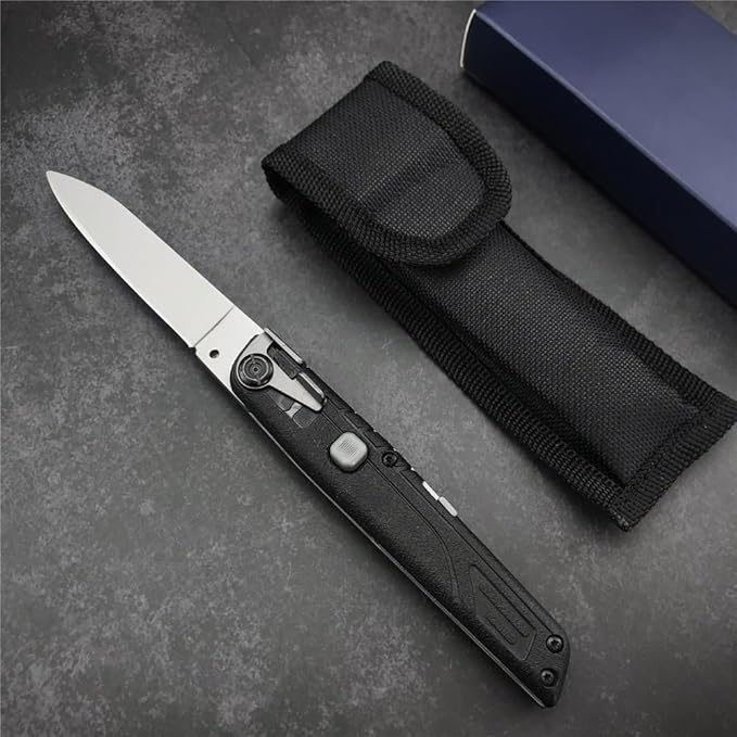 7.8" Folding Knife 440C Stainless Steel Blade ABS Handle Pocket Knife Outdoor Portable Knives