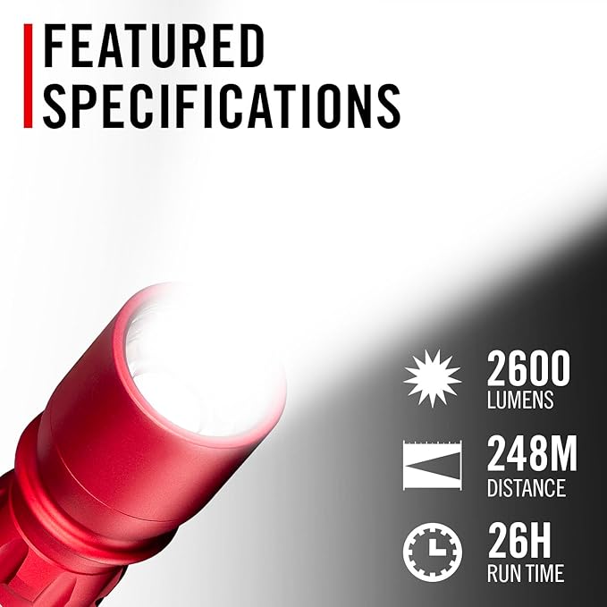 Coast XP11R 2600 Lumen USB-C Rechargeable LED Flashlight with Slide Focus®?¯and Pure Beam® Focusing