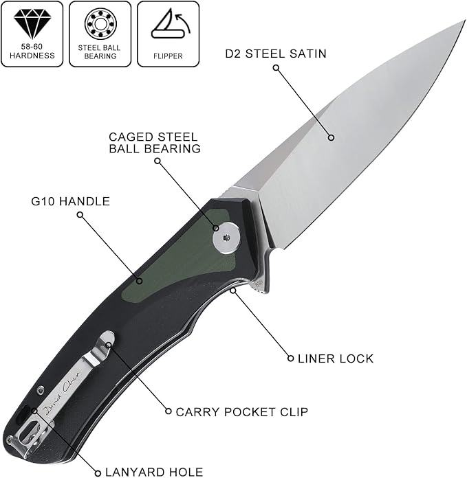 Petrified fish PF838 3.74" D2 steel folding knife outdoor tactical pocket knives G10 handle camping