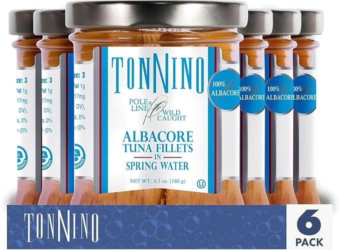 Tonnino Tuna Fish Albacore - Spring Water ??Pack of 6 ??Alternative to Salmon ??Protein Snacks